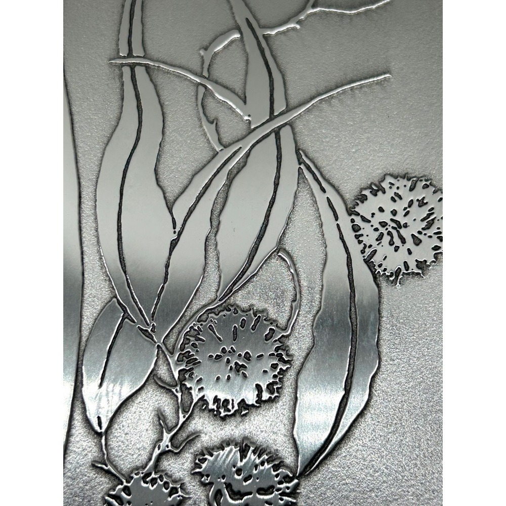Don Sheil Australia Handcrafted Aluminum Eucalyptus Floral Tray Trinket Dish - Picture 7 of 15
